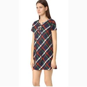 NWT J.O.A plaid Lace Up dress